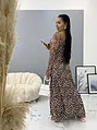 Leopárdmintás szatén maxi ruha FELICIA