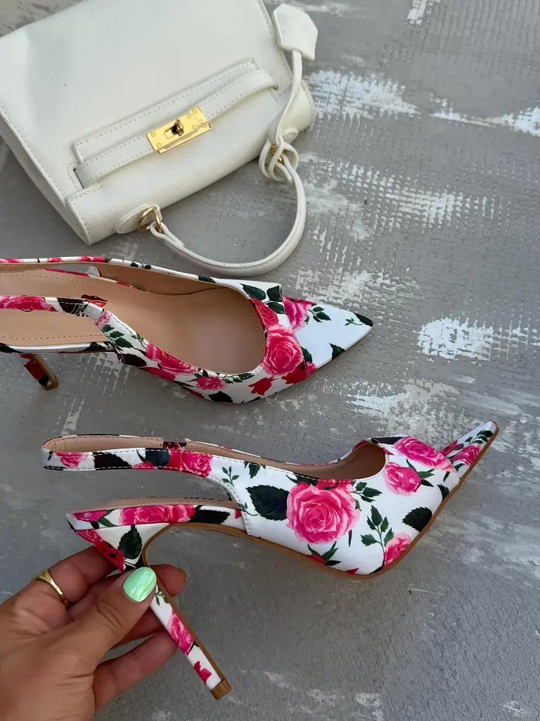 Virágmintás szatén szandál IVY - next