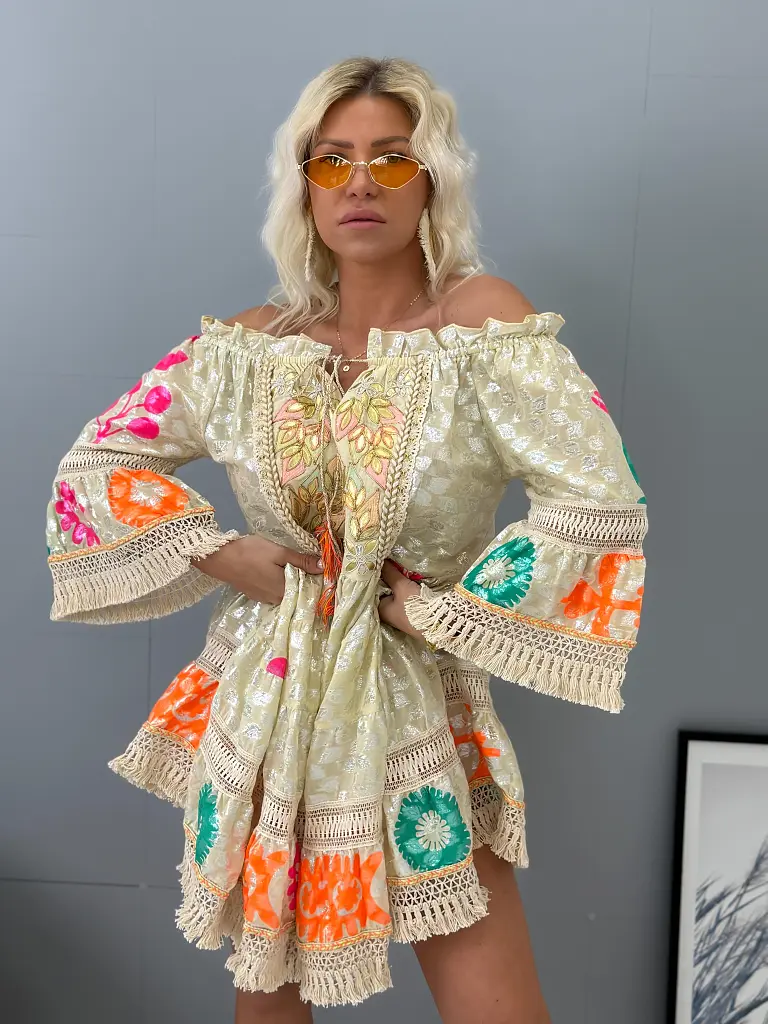 Mintás rojtos boho stílusú ruha FERREN - next