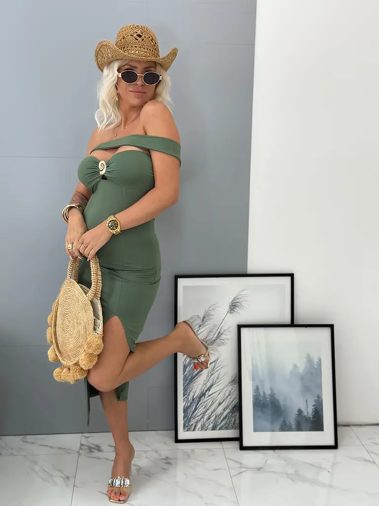 Felsliccelt midi ruha HOLLIE