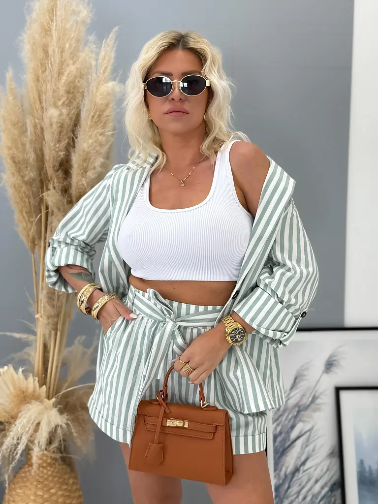 Csíkos női szett övvel DANIELA - next