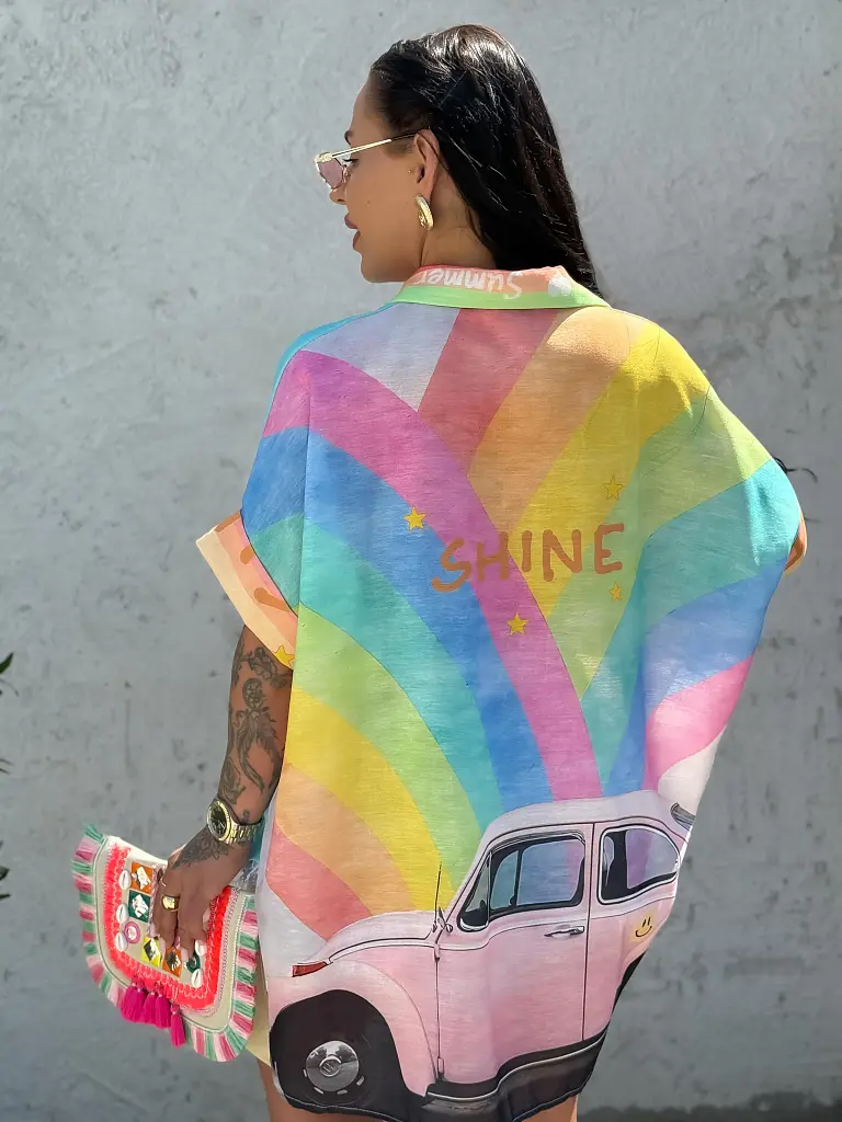 Aszimmetrikus len anyagú női ing FARMA - next