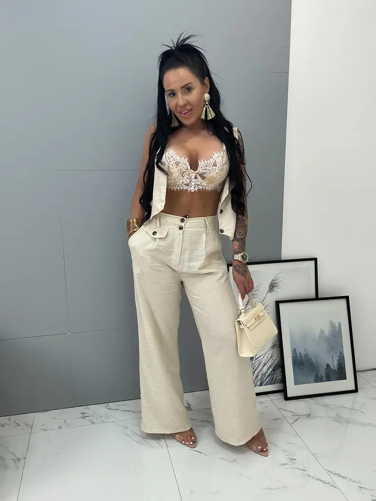 Elegáns női szett len anyagból LYNER