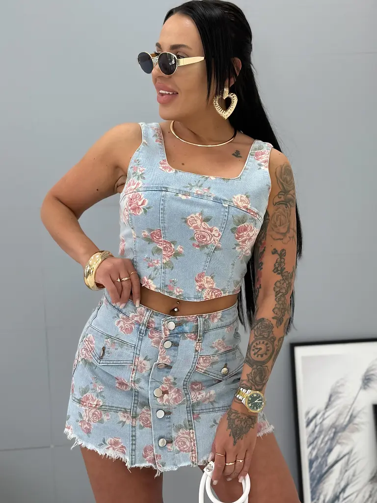 Virágmintás farmer szett RONY