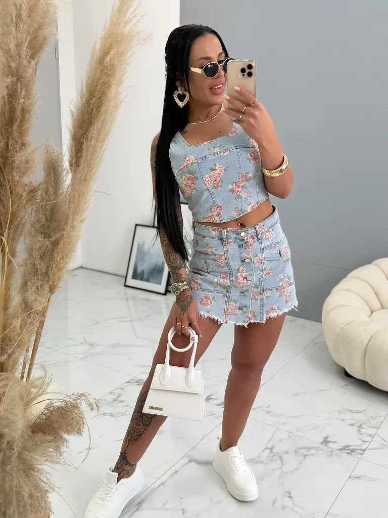 Virágmintás farmer szett RONY - next