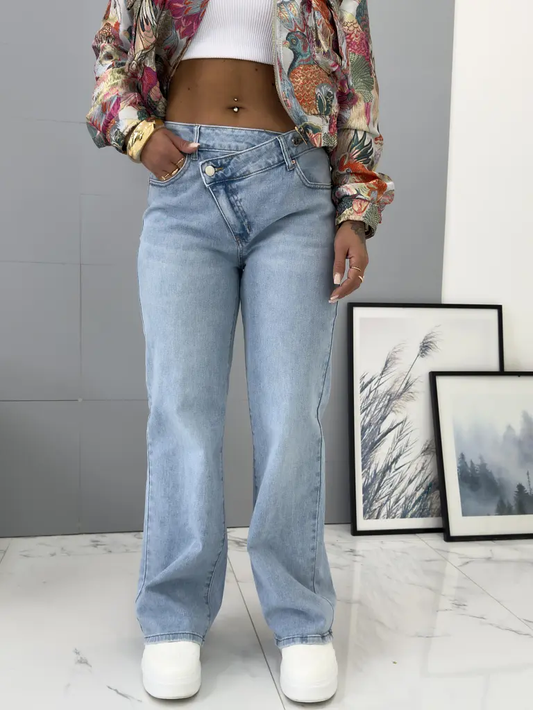 Premium magas derekú wide-leg farmer