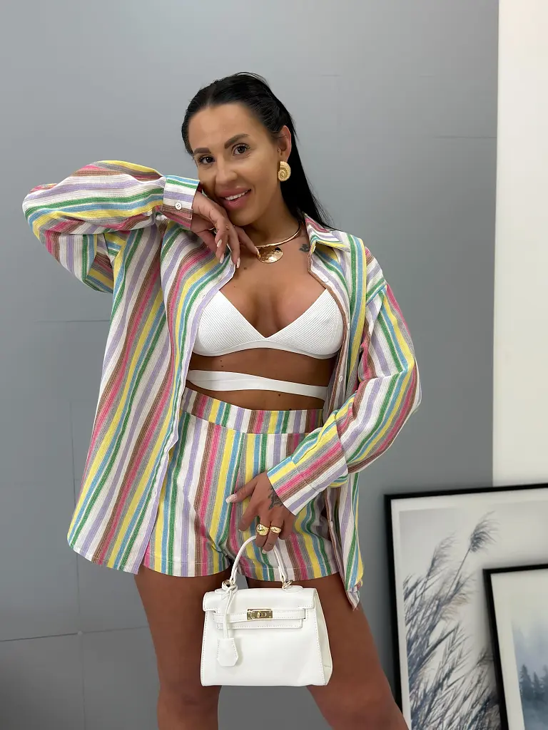 Csíkos női pamut szett PUREN - next