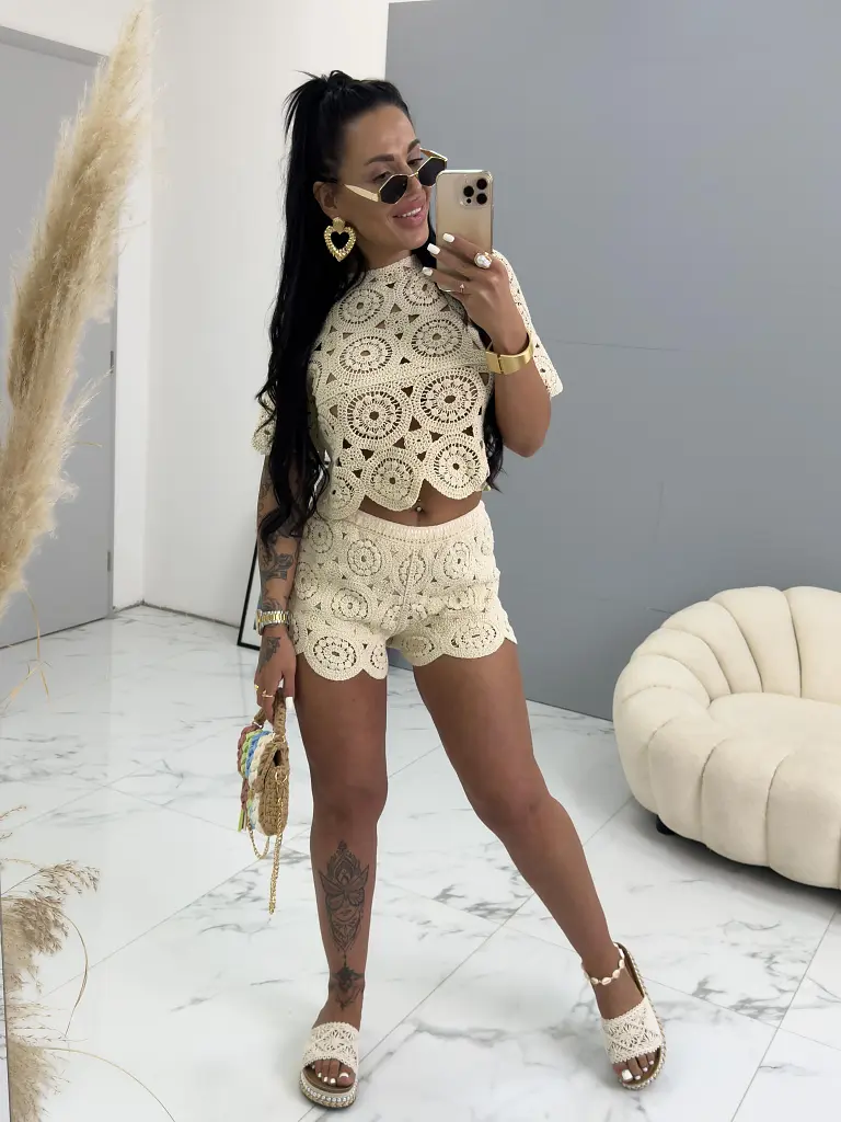 Horgolt hatású pamut szett ABIGAIL