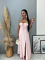 Felsliccelt rózsaszín maxi ruha VIERKA