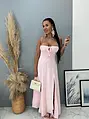 Felsliccelt rózsaszín maxi ruha VIERKA
