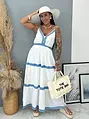 Fehér maxi ruha farmer berakással GRACIELLA