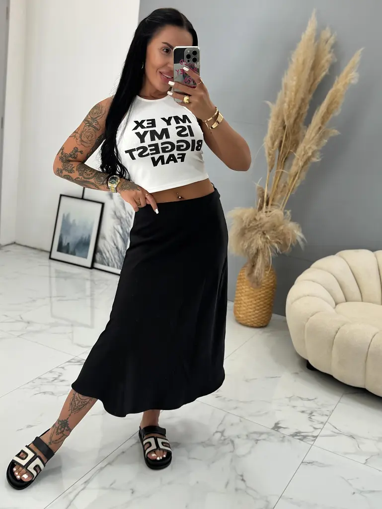 Gumis derekú hosszú szatén szoknya ALEXIA - next