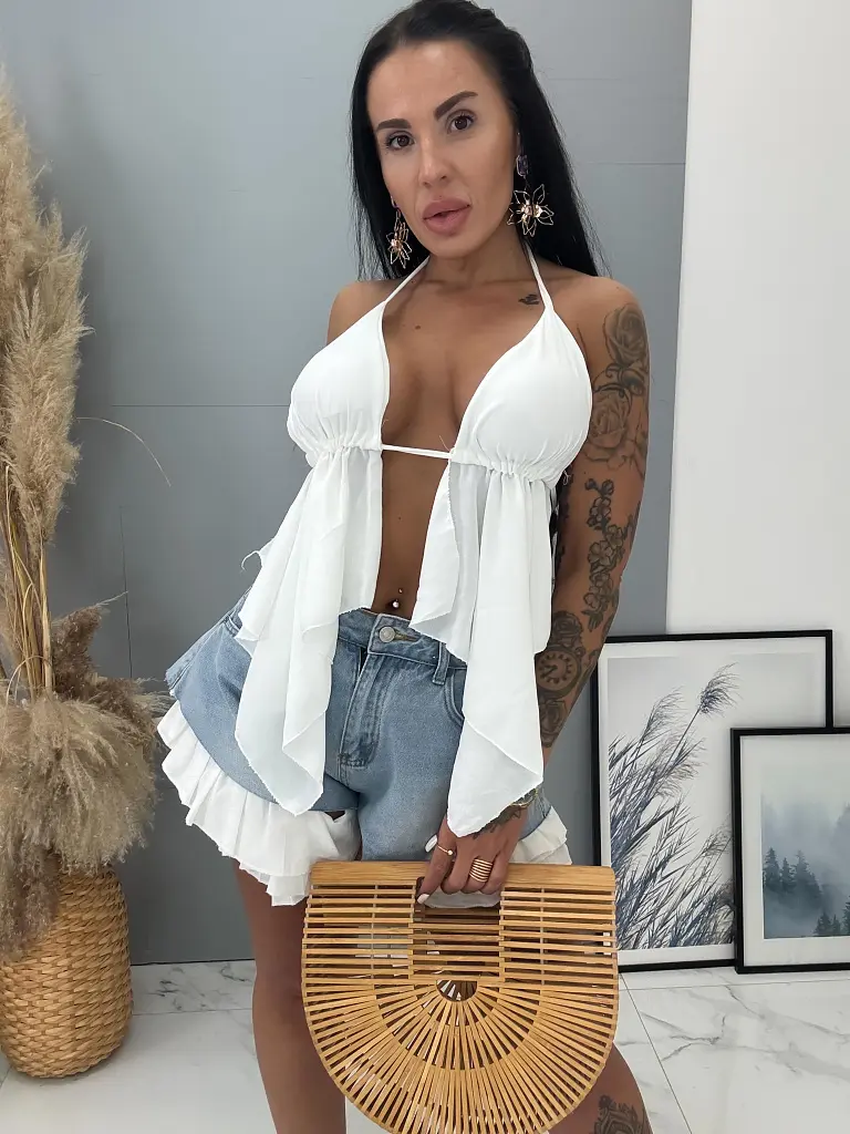 Fehér top melltöméssel MAREN - next