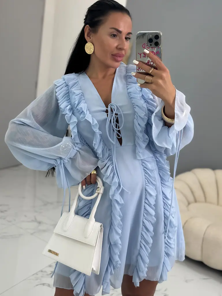 Világoskék siffon ruha YESSAMIA - next