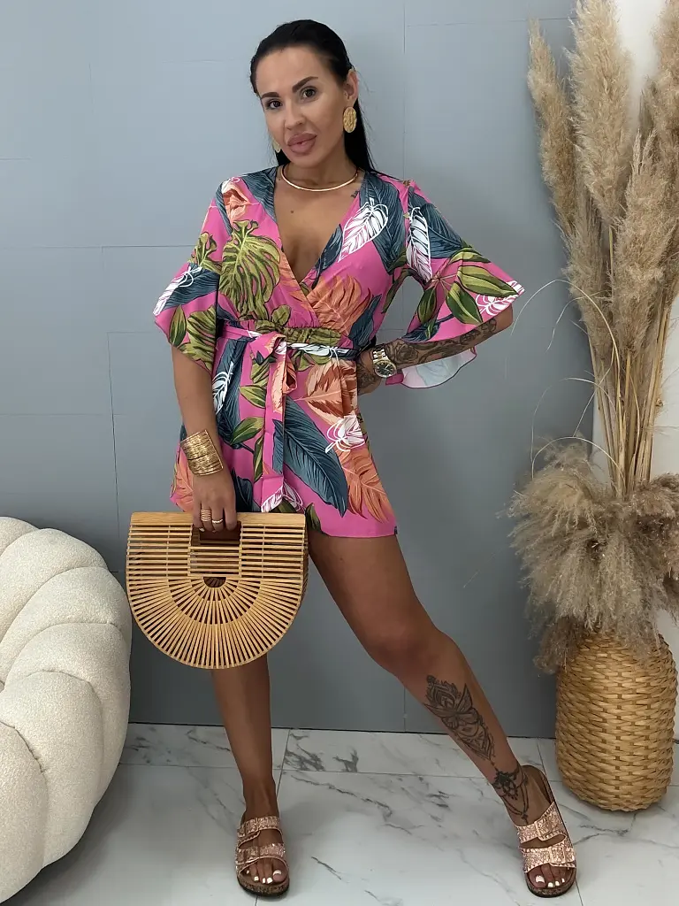 Levél mintás overál övvel HALYA - next