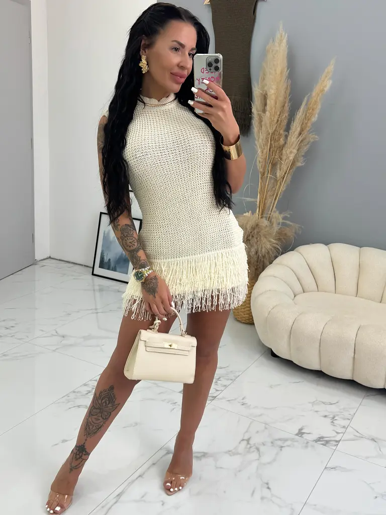 Kötött bézs miniruha ASHLEY - next