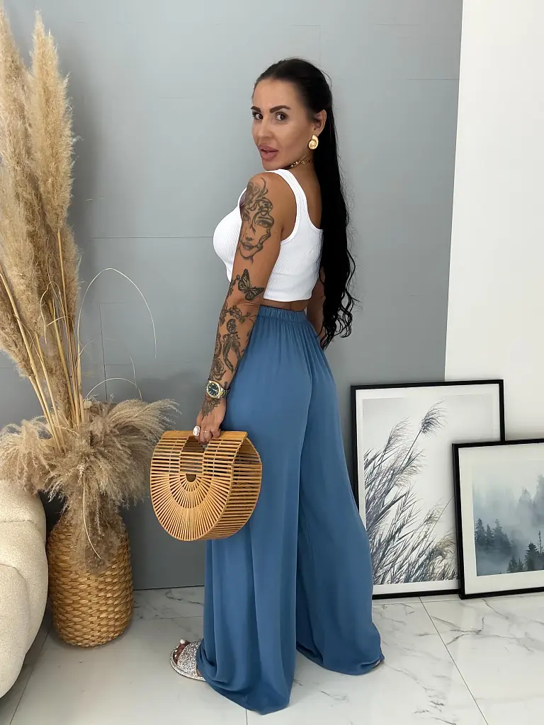 Gumis derekú, viszkóz anyagú palazzo nadrág GRETA - next