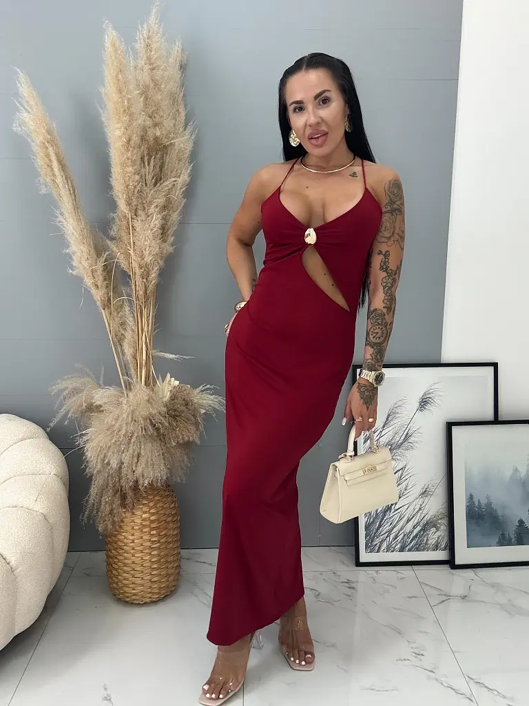 Nyitott hátú hosszú cut-out ruha DAVY