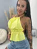 Sárga hátul nyitott top CASON