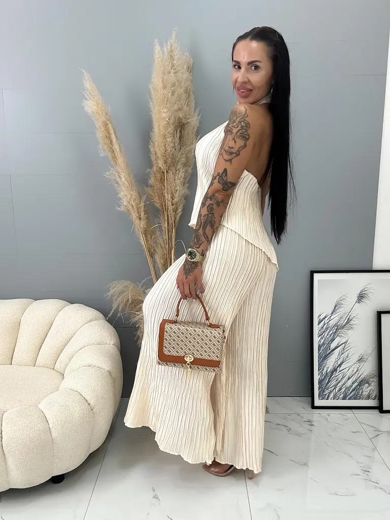 Plisszírozott kétrészes női szett CARSON - next