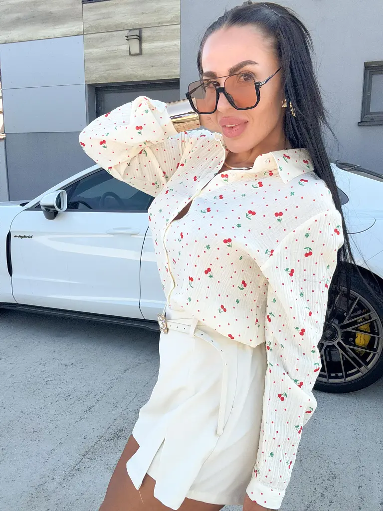 Cseresznyés muszlin női blúz SHURI - next