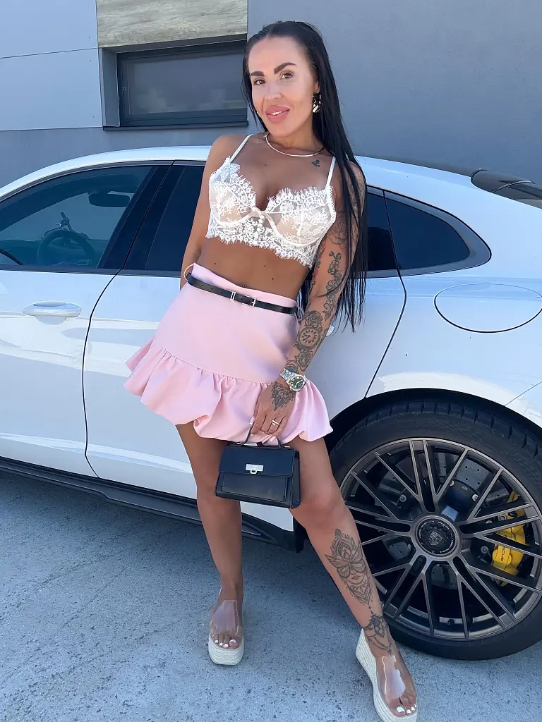 Baby pink ballon szoknya övvel MAKANA