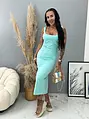 Hosszú elasztikus mentaszínű ruha ALMA