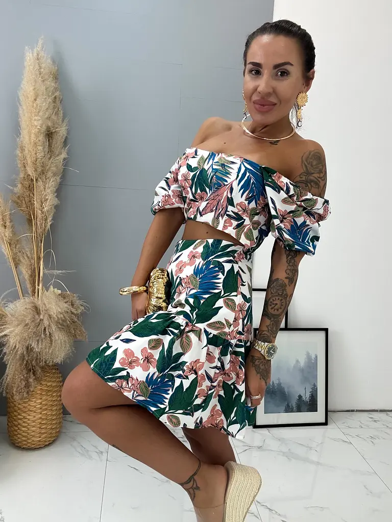 Virágmintás cut-out ruha cipzárral BONNIE - next