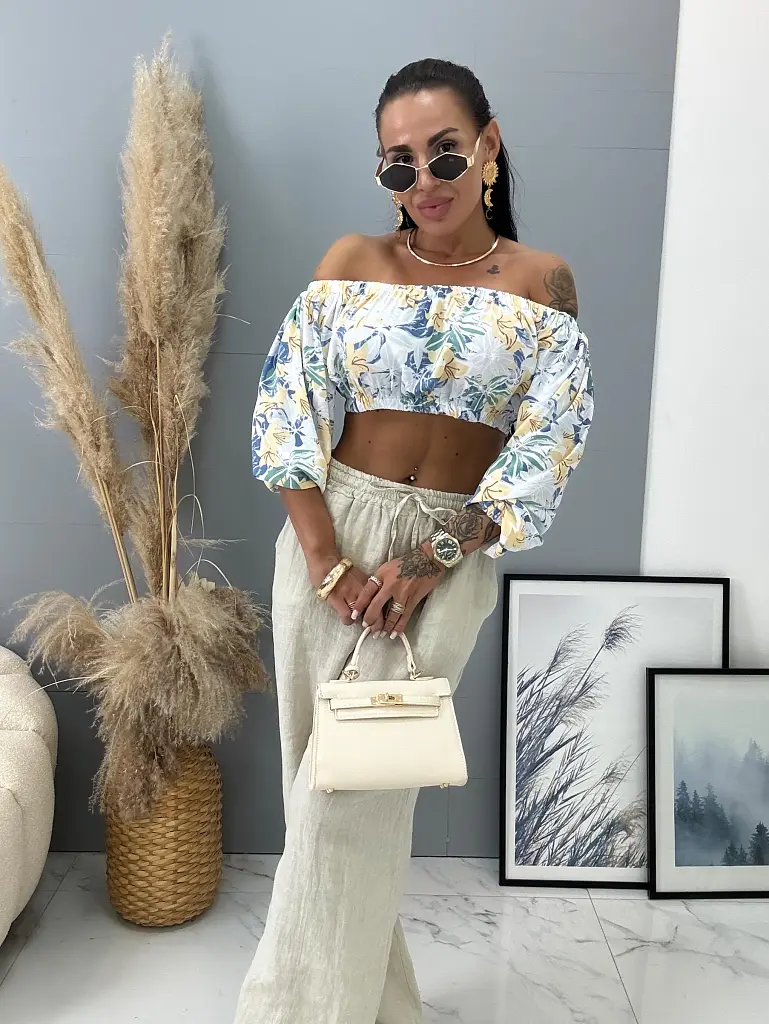 Virágmintás crop-top TESSA