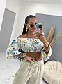 Virágmintás crop-top TESSA