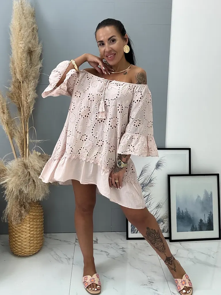Rózsazsín babydoll madeira ruha ELYSSA+