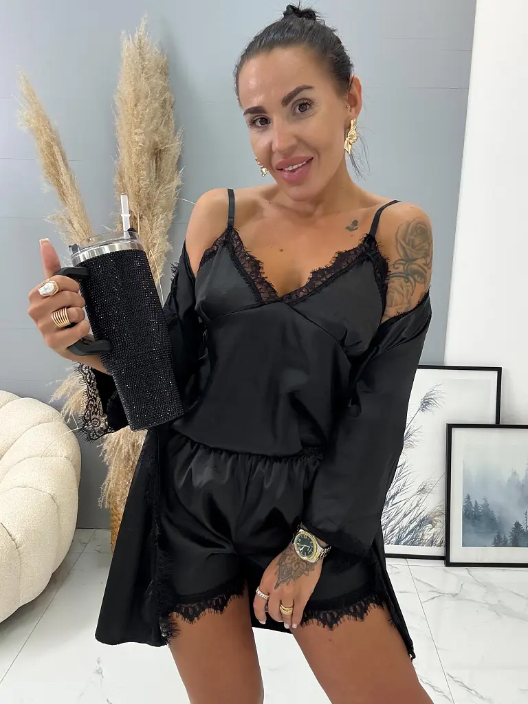 Háromrészes szatén pizsama szett ALLEGRA - next