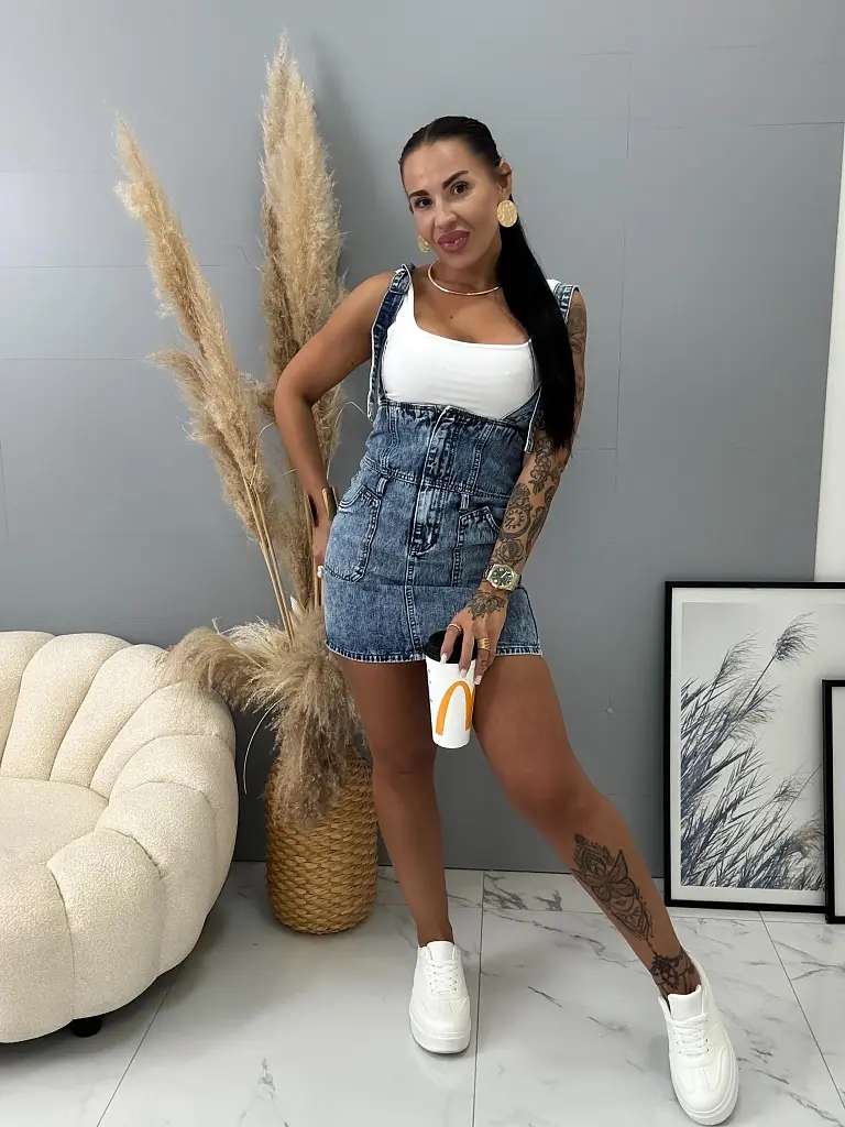 Kantáros farmerszoknya magasított derékkal BETKA