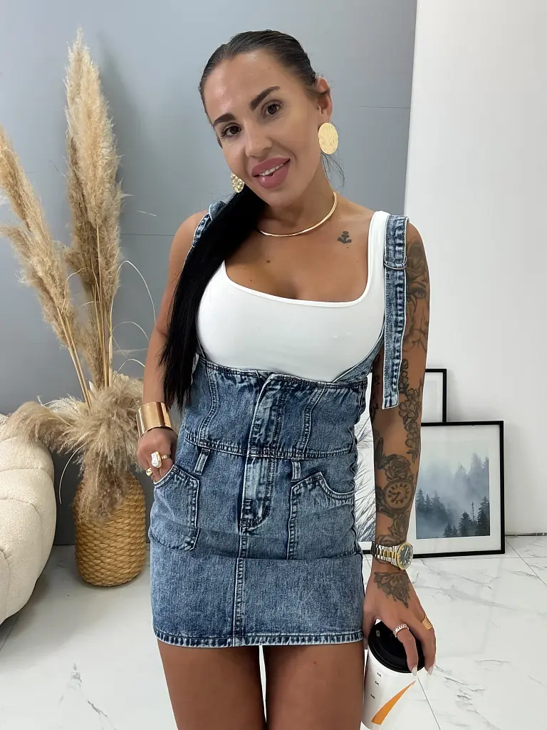 Kantáros farmerszoknya magasított derékkal BETKA - next