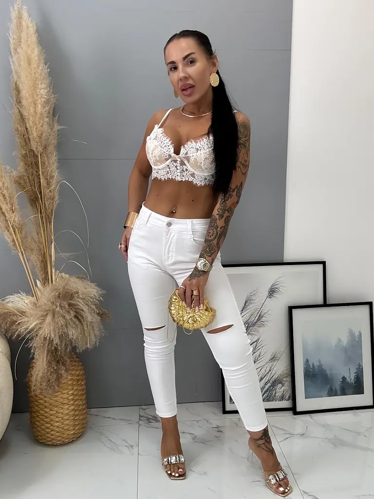 Fehér fashion farmer