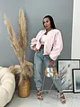 Válltöméses átmeneti baby pink bomber bunda AUREA