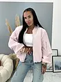 Válltöméses átmeneti baby pink bomber bunda AUREA
