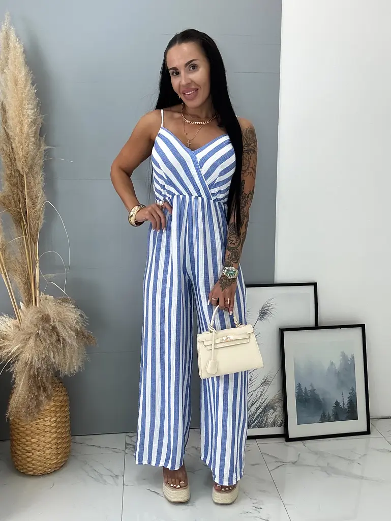 Csíkos muszlin anyagú overál LORYNA - next