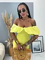 Elasztikus sárga miniruha DYLEN