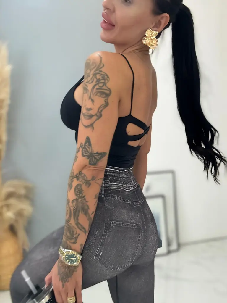 Farmer hatású fekete leggings - next