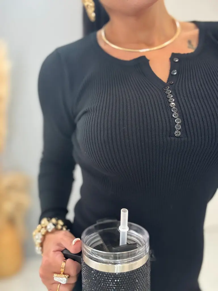 Bordázott anyagú pulóver BERINDA