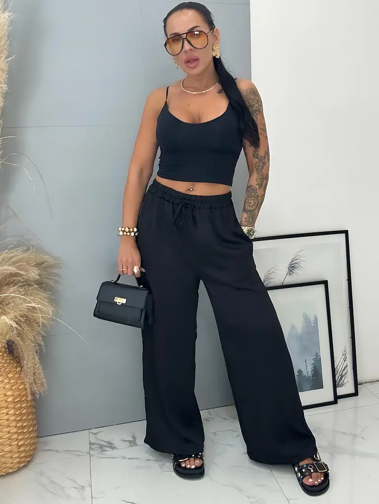 Selyemhatású nadrág gumis derékkal ALANI