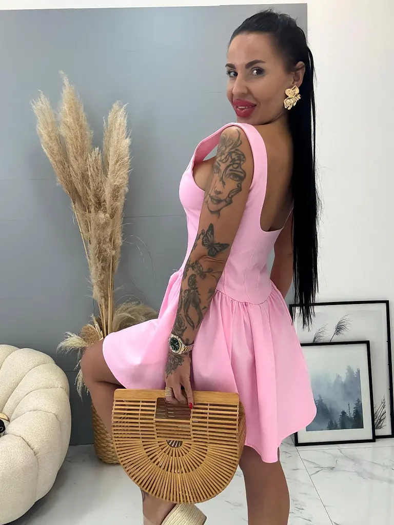 Rózsaszín női miniruha STEPHANY - next