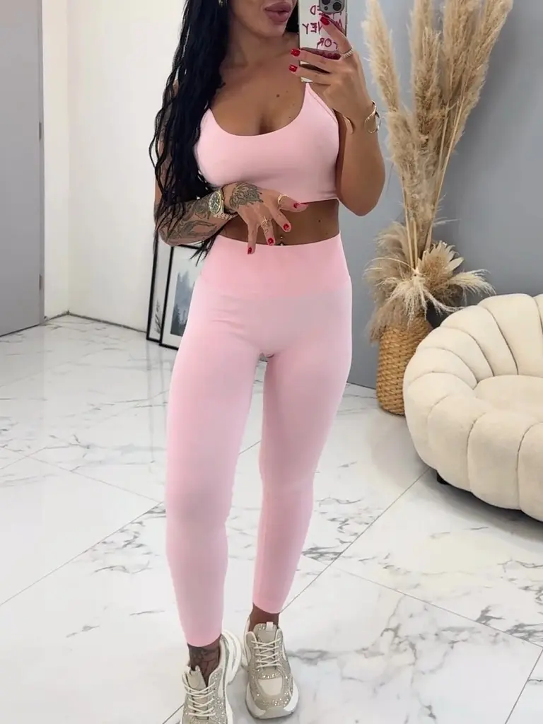 Elasztikus baby pink leggings 