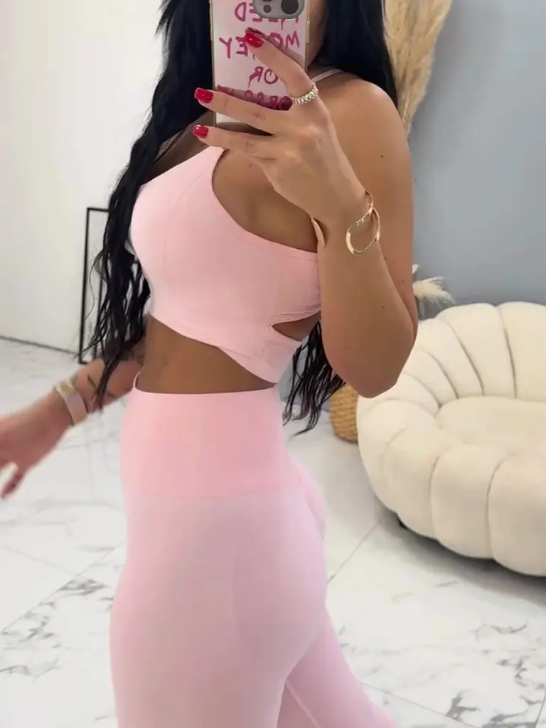 Elasztikus baby pink leggings  - next