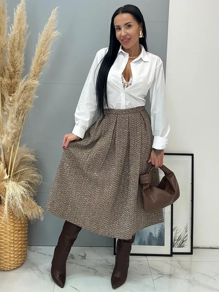 Csillogós midi szoknya LEAH