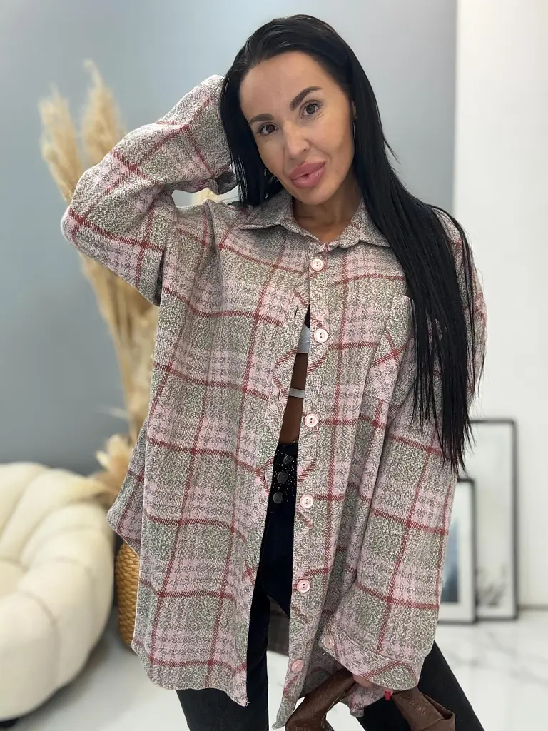 Hosszú kockás ingkabát MARGARET