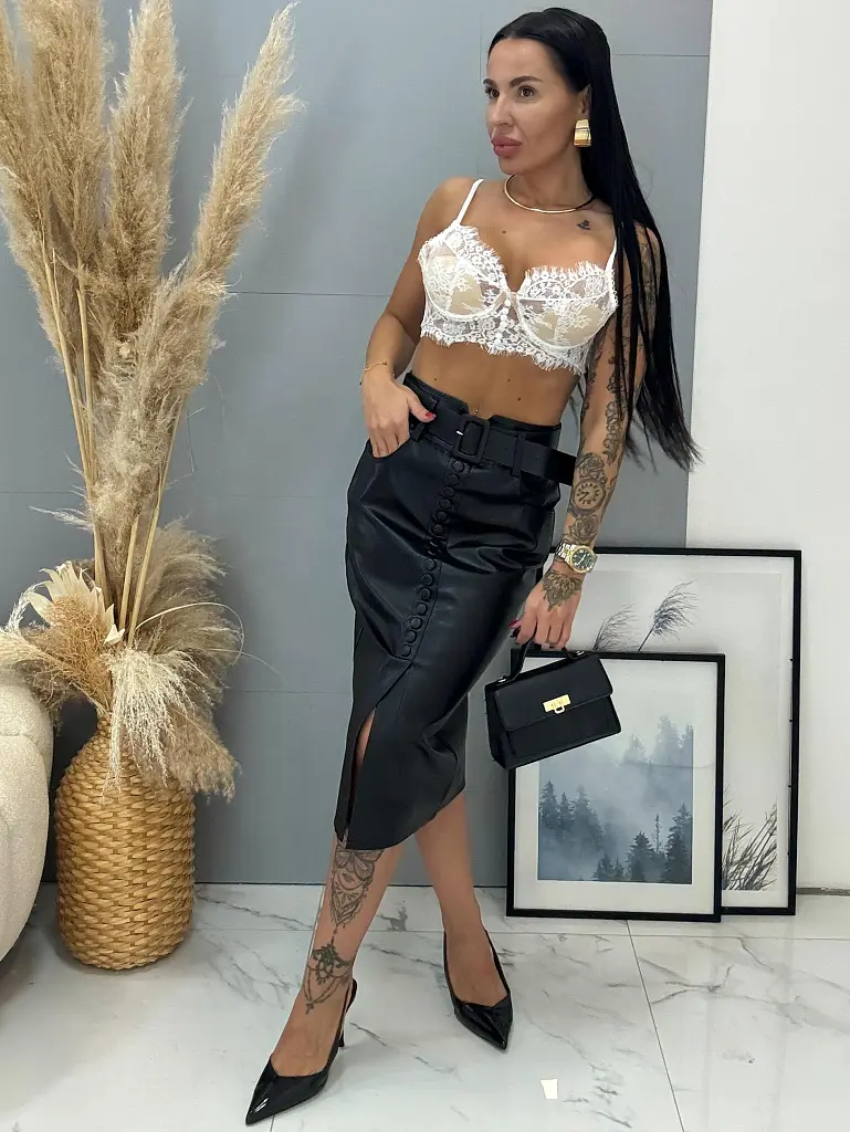 Műbőr szoknya övvel BELLA - next