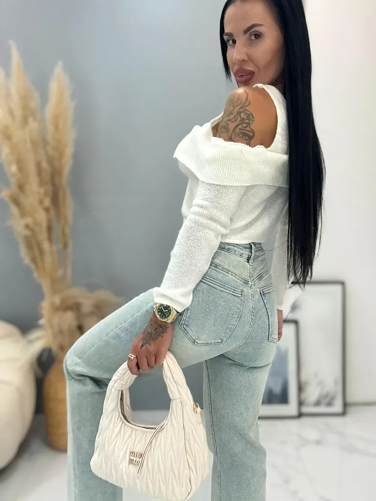 Premium magas derekú wide-leg farmer - next