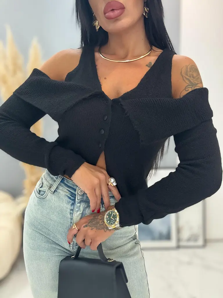 Kötött crop top JANNE